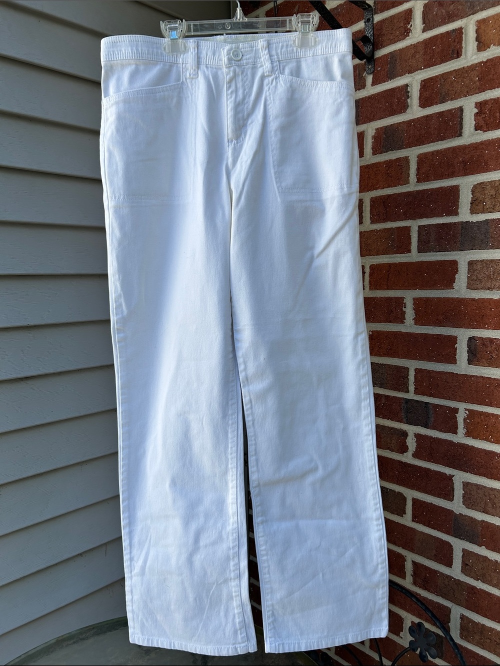 Classic White Straight-Leg Pants average size 8